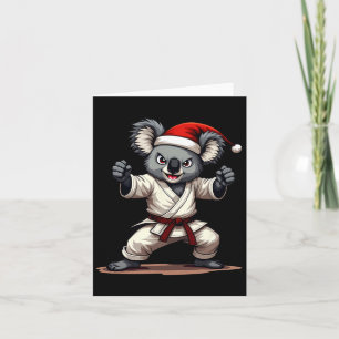コアラおもしろいー空手クリスマス武術アーツサンタハ カード
