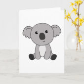 コアラかわいい子供へ動物かわいい小動物 カード (黄色い花)