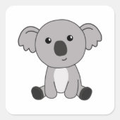 コアラかわいい子供へ動物かわいい小動物 スクエアシール (正面)