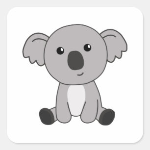 コアラかわいい子供へ動物かわいい小動物 スクエアシール