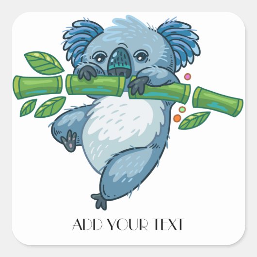 コアラかわいこちゃん スクエアシール (正面)
