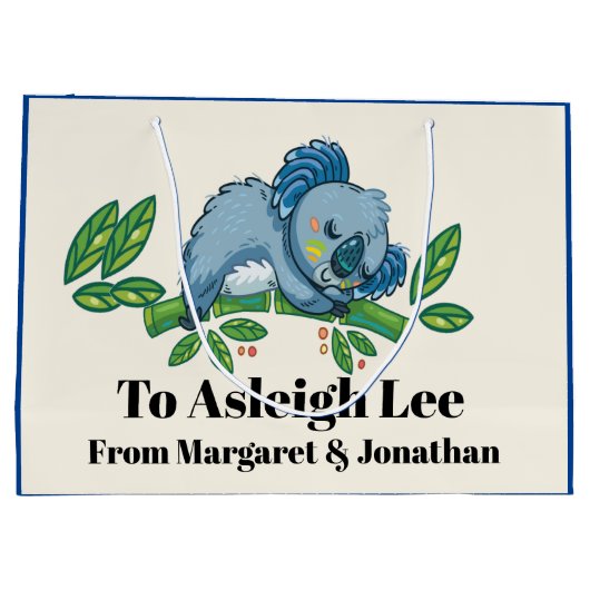 コアラかわいこちゃん- 「裏面」を参照 –  ラージペーパーバッグ (裏面)