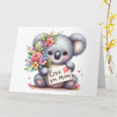 コアラかわいらしマザーズのデイカード カード (黄色い花)