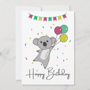 コアラがお誕生日おめでとうコアラたち 招待状