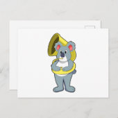 コアラがサックスを演奏する音楽.PNG ポストカード (正面/裏面)