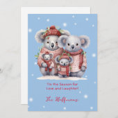 コアラが可愛い季節のクリスマス動物 シーズンカード (正面/裏面)