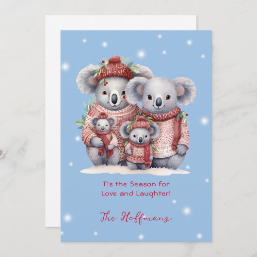 コアラが可愛い季節のクリスマス動物 シーズンカード (正面/裏面)