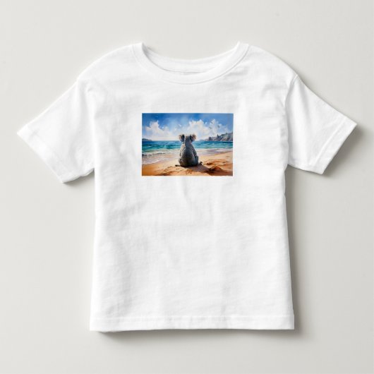 コアラが海を見つめる トドラーTシャツ (正面)