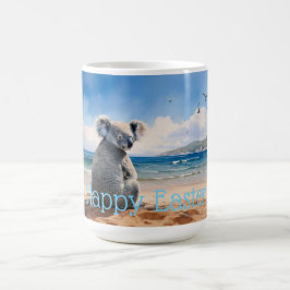 コアラが海を見つめる ハッピーイースター コーヒーマグカップ