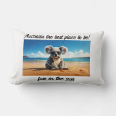 コアラが砂浜にいるオーストラリアが最高の場所！ ランバークッション (正面)