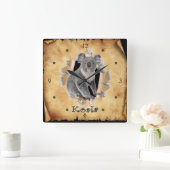 コアラが紙バッグ時計を破る!〜を…… スクエア壁時計 (ホーム)