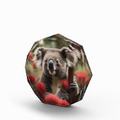 コアラが赤いバンクシアの木に フォトブロック (右)