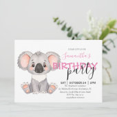 コアラだらけの1歳の誕生日パーティーに招待します 案内状 (スタンド正面)