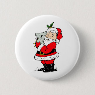 コアラとのかわいいオーストラリアのクリスマスサンタ 缶バッジ