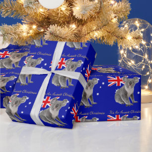 コアラとオーストラリアのクリスマス ラッピングペーパー
