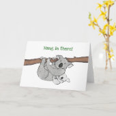 コアラとベビーつるが「中」カード カード (黄色い花)