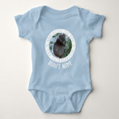 コアラに抱っこされたくなる かわいいユルいコアラ 赤ちゃん 青 ベビーボディスーツ (正面)