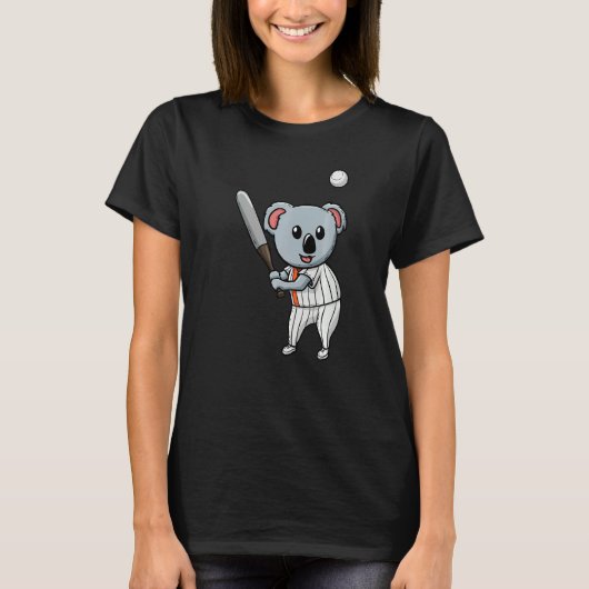 コアラのささやき手 動物 スポーツ 野球 チーム Tシャツ (正面)