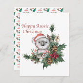 コアラのオーストラリアクリスマスカード シーズンカード (正面/裏面)