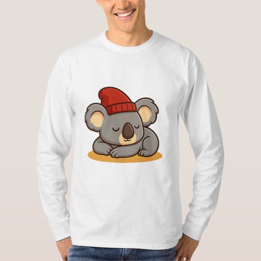 コアラのキャラクターイラスト メンズTシャツ Tシャツ (正面)
