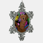 コアラのクリスマスのオーナメント スノーフレークピューターオーナメント (左)