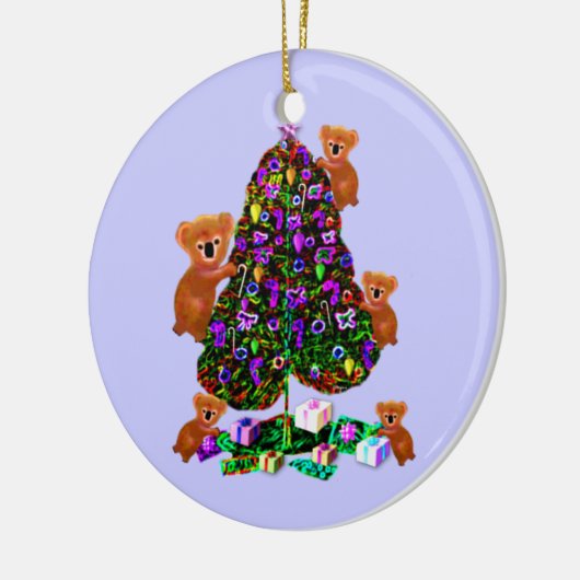 コアラのクリスマスの朝のオーナメント セラミックオーナメント (左)