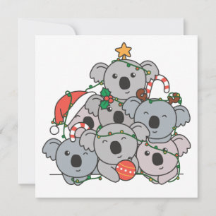 コアラのクリスマスツリー ファニー アニマル クリスマス 招待状