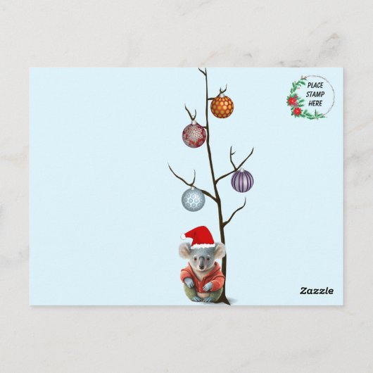 コアラのクリスマスポストカード ポストカード (裏面)