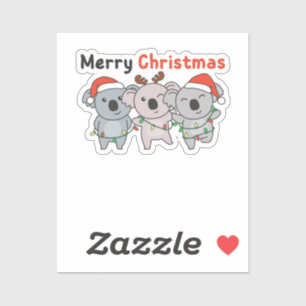 コアラのクリスマス動物コアラスメリークリスマス シール