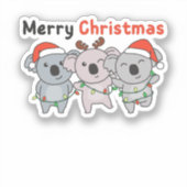 コアラのクリスマス動物コアラスメリークリスマス シール (正面)