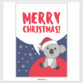 コアラのクリスマス雪の冬の動物コアラのステッカー シール (シート)