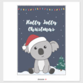 コアラのクリスマス雪の冬の動物コアラのステッカー シール (シート)
