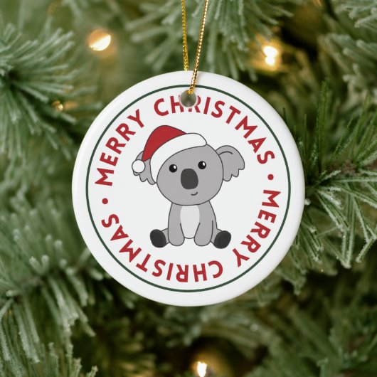 コアラのクリスマス雪の冬の動物コアラスセラミック セラミックオーナメント (ツリー)