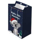 コアラのクリスマス雪の冬の動物コアラス媒体 ミディアムペーパーバッグ (正面アングル)