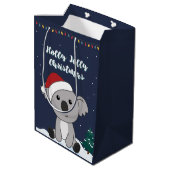 コアラのクリスマス雪の冬の動物コアラス媒体 ミディアムペーパーバッグ (裏面アングル)