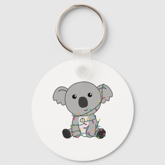コアラのクリスマス雪の冬の動物コアラ キーホルダー (正面)