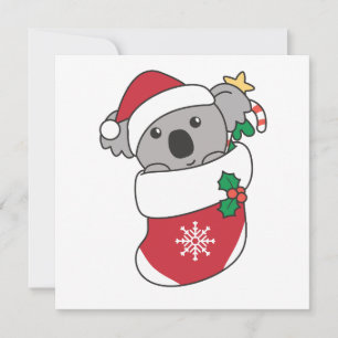 コアラのクリスマス雪の冬の動物コアラ シーズンカード