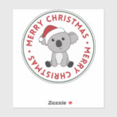 コアラのクリスマス雪の冬の動物コアラ シール (シート)
