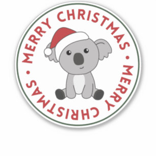 コアラのクリスマス雪の冬の動物コアラ シール