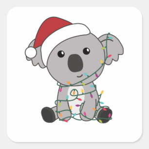 コアラのクリスマス雪の冬の動物コアラ スクエアシール