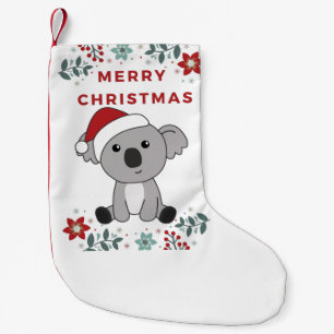 コアラのクリスマス雪の冬の動物コアラ スモールクリスマスストッキング