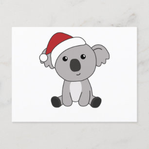 コアラのクリスマス雪の冬の動物コアラ ポストカード