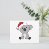 コアラのクリスマス雪の冬の動物コアラ ポストカード (スタンド正面)