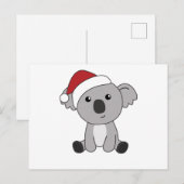 コアラのクリスマス雪の冬の動物コアラ ポストカード (正面/裏面)