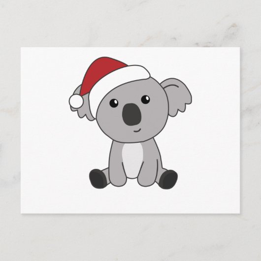 コアラのクリスマス雪の冬の動物コアラ ポストカード (正面)