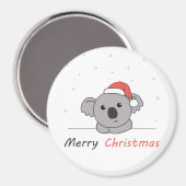 コアラのクリスマス雪の冬の動物コアラ マグネット (正面/裏面)