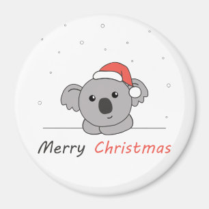 コアラのクリスマス雪の冬の動物コアラ マグネット