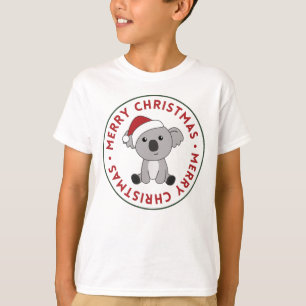 コアラのクリスマス雪の冬の動物コアラ Tシャツ