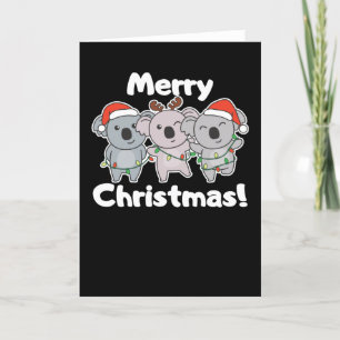 コアラのクリスマス オーストラリアの動物 コアラたち メリークリスマス シーズンカード