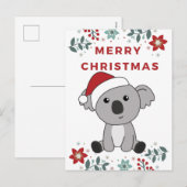 コアラのクリスマス スノー ウィンター 動物 コアラたち シーズンポストカード (正面/裏面)